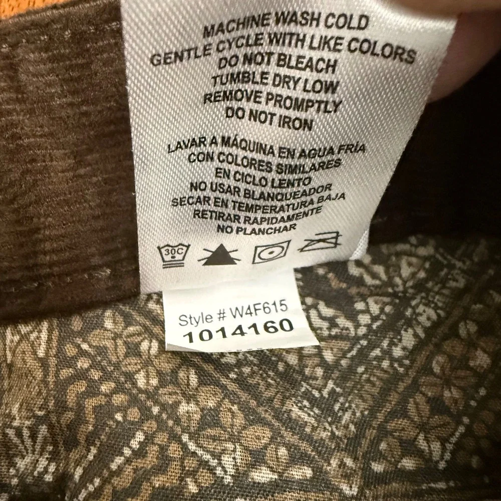 Weatherproof Vintage Mens Brown Corduroy Pants 38x30 Straight Fit Stretch W4F615